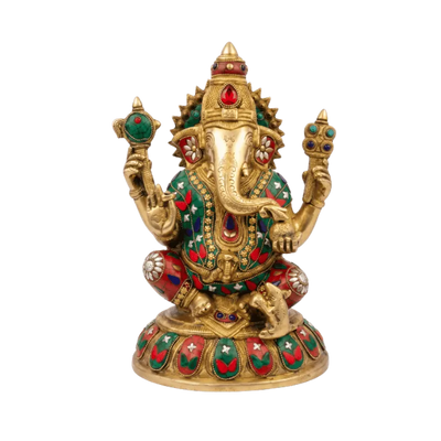 Brass Ganesh Big - 35.5cm Height-Global Food Hub