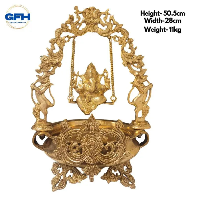 Brass Ganesh Jhula/ Swing with Uruli-Global Food Hub
