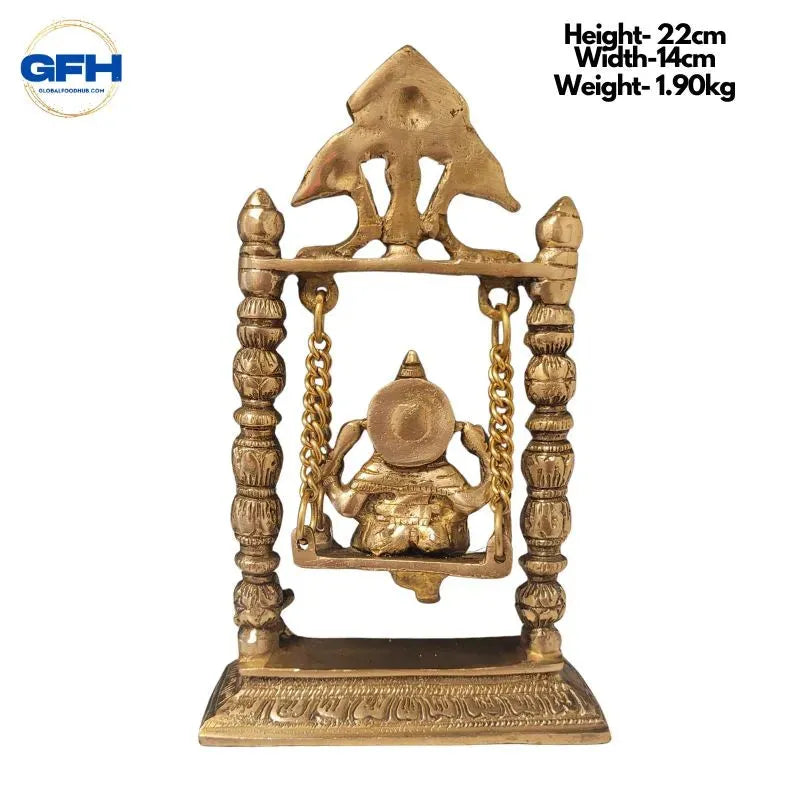 Brass Ganesh on Swing-Global Food Hub