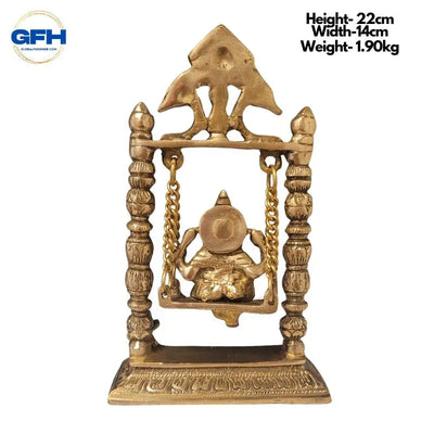 Brass Ganesh on Swing-Global Food Hub