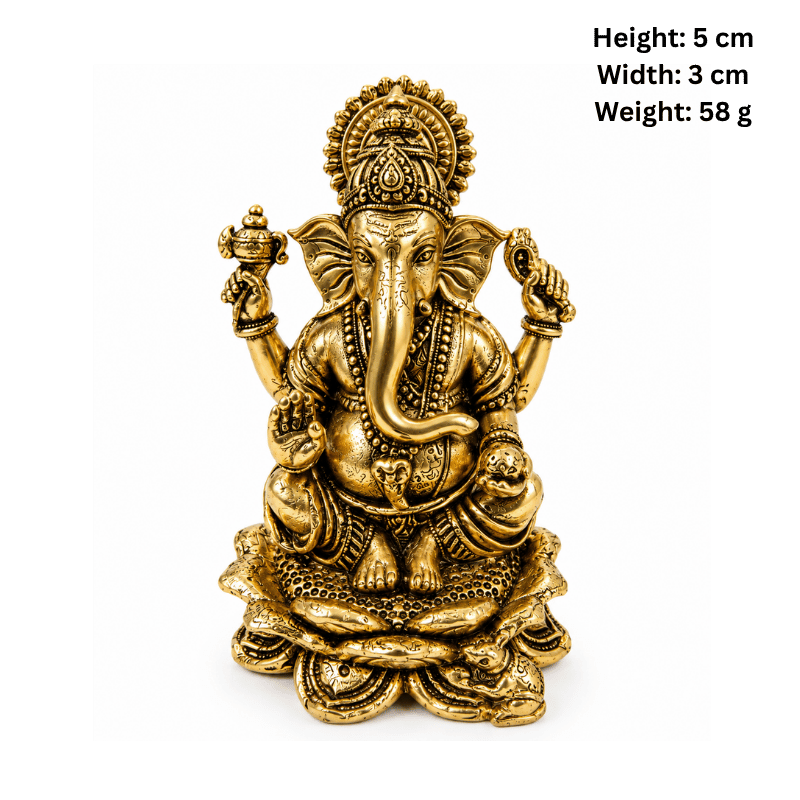 Brass Ganesha XS Miniature Statue-Global Food Hub