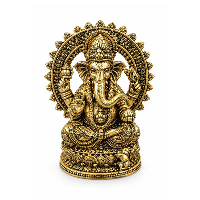 Brass Ganpati Arch Miniature Statue-Global Food Hub