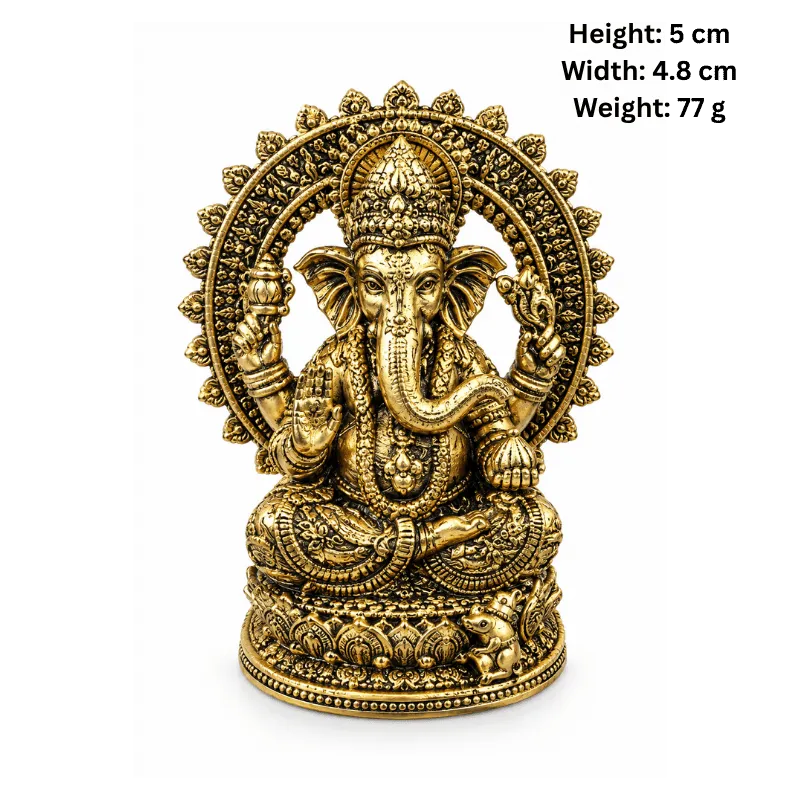 Brass Ganpati Arch Miniature Statue-Global Food Hub