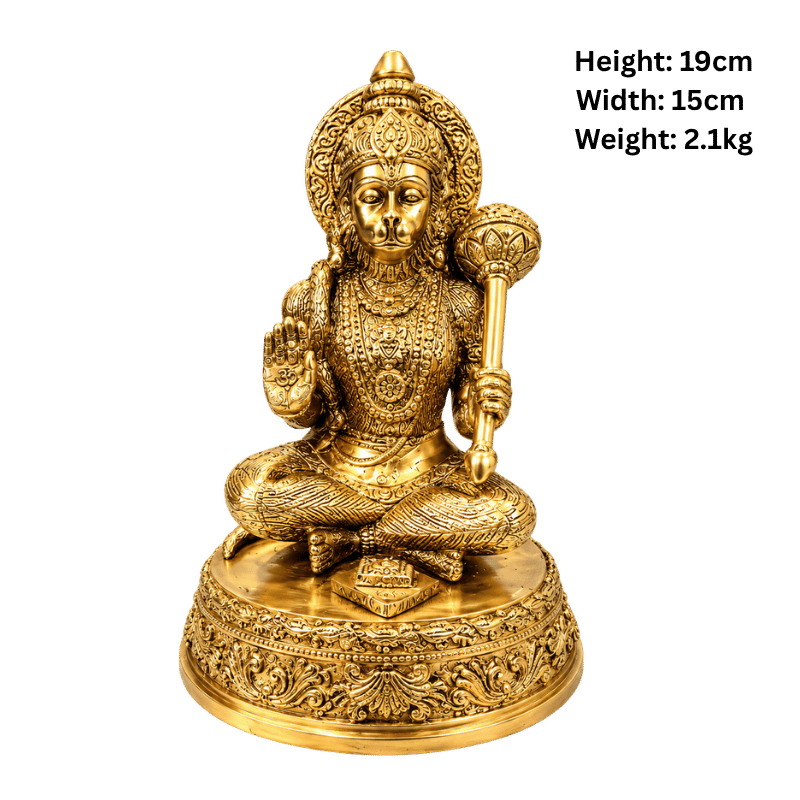 Brass Hanuman : Height 19cm-Global Food Hub