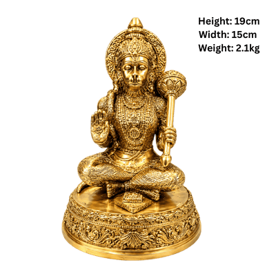 Brass Hanuman : Height 19cm-Global Food Hub