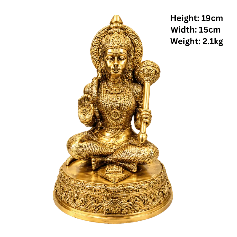 Brass Hanuman : Height 19cm-Global Food Hub