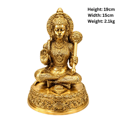 Brass Hanuman : Height 19cm-Global Food Hub