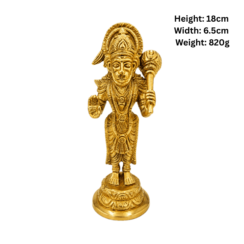 Brass Hanuman- Standing-Global Food Hub