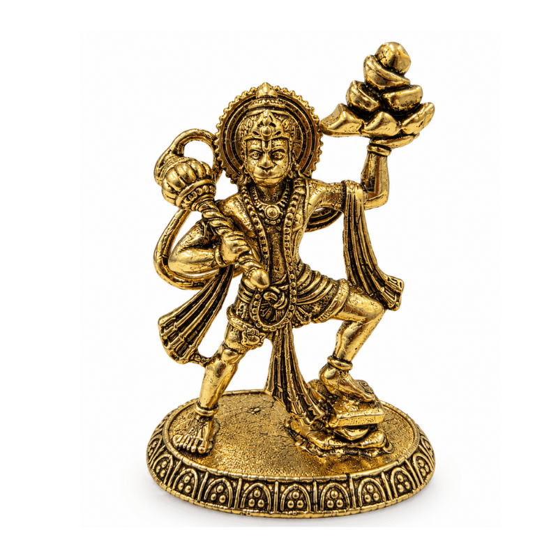 Brass Hanuman XS Miniature statue with Parbat-Global Food Hub