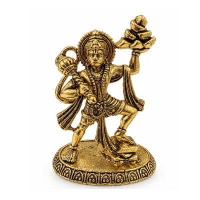 Brass Hanuman XS Miniature statue with Parbat-Global Food Hub
