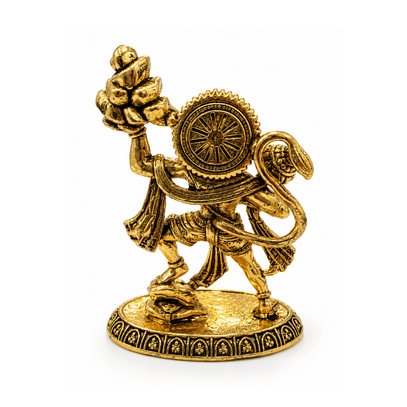 Brass Hanuman XS Miniature statue with Parbat-Global Food Hub
