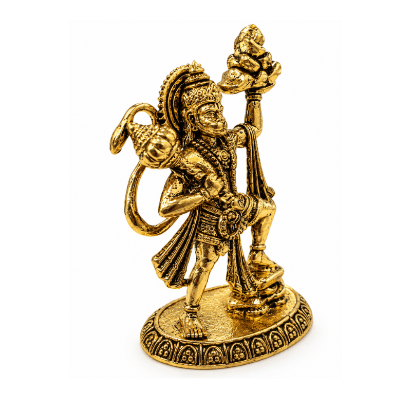 Brass Hanuman XS Miniature statue with Parbat-Global Food Hub