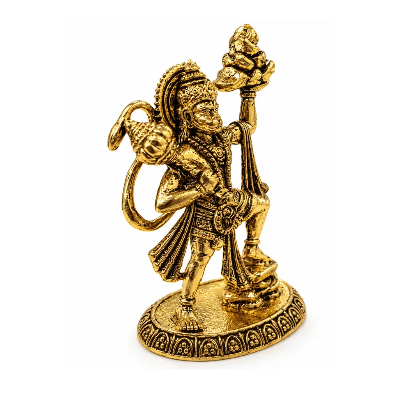 Brass Hanuman XS Miniature statue with Parbat-Global Food Hub