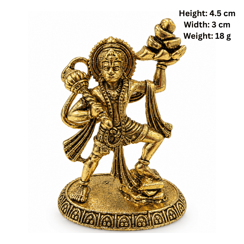 Brass Hanuman XS Miniature statue with Parbat-Global Food Hub