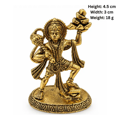 Brass Hanuman XS Miniature statue with Parbat-Global Food Hub
