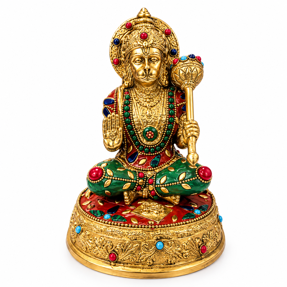 Brass Hanuman with Colorful Chola-Global Food Hub