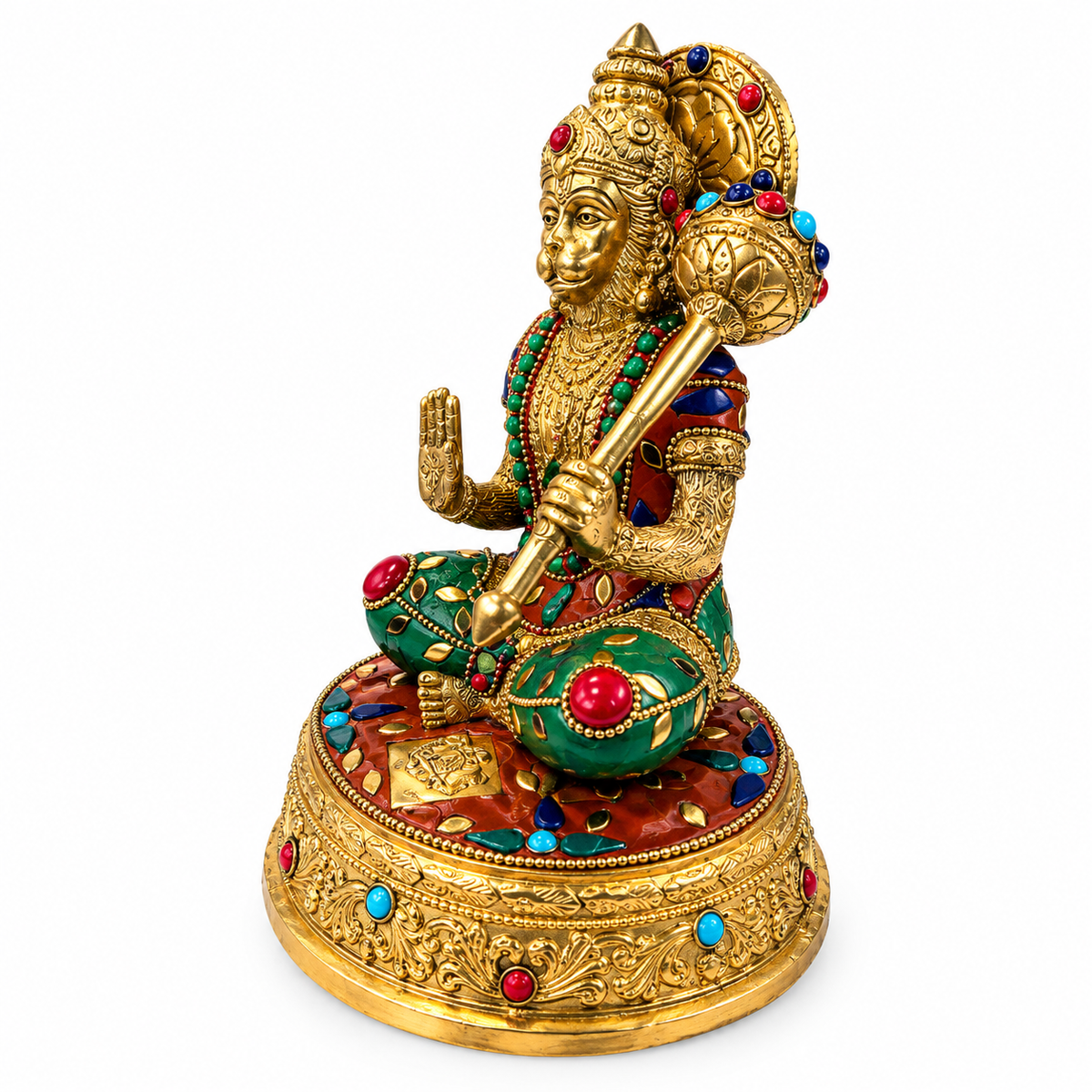Brass Hanuman with Colorful Chola-Global Food Hub