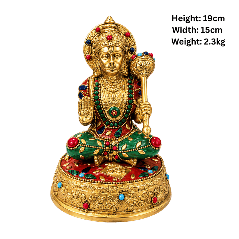 Brass Hanuman with Colorful Chola-Global Food Hub