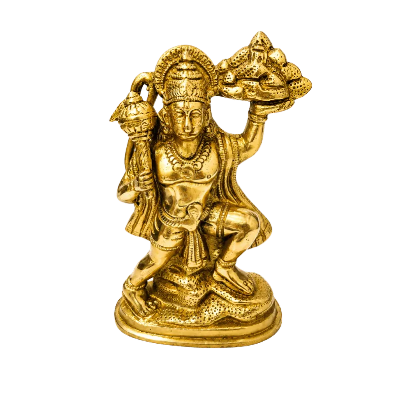 Brass Hanuman with Sanjeevani Parbat-Global Food Hub