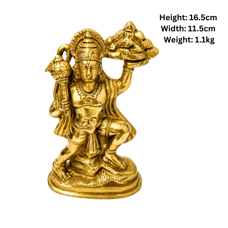 Brass Hanuman with Sanjeevani Parbat-Global Food Hub
