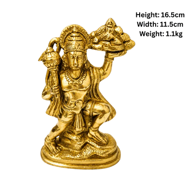 Brass Hanuman with Sanjeevani Parbat-Global Food Hub