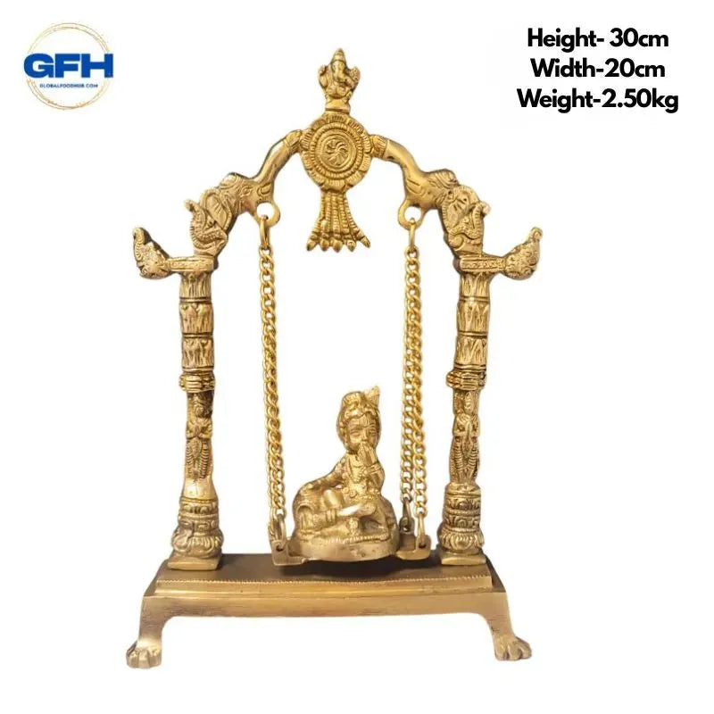 Brass Krishna on Jhula-Global Food Hub