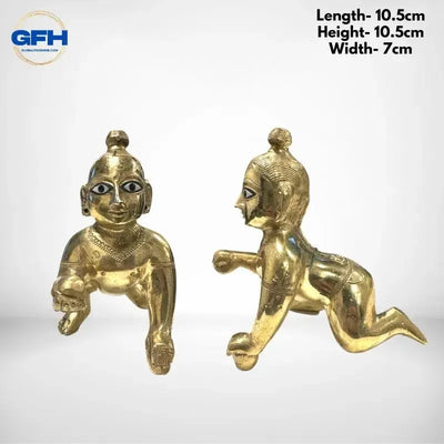 Brass- Ladoo Gopal/ Krishna- Big - 0.82 kg-Global Food Hub