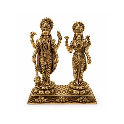 Brass Lakshmi Narayan S Miniature Statue-Global Food Hub