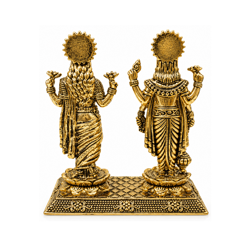 Brass Lakshmi Narayan S Miniature Statue-Global Food Hub