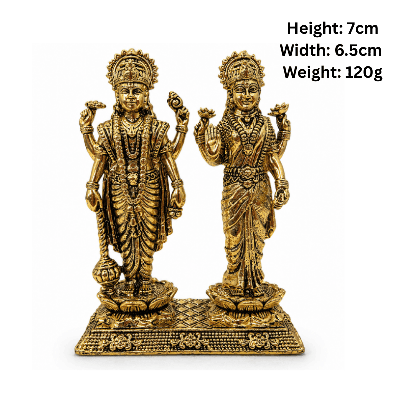 Brass Lakshmi Narayan S Miniature Statue-Global Food Hub