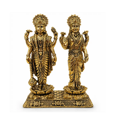 Brass Lakshmi Narayan XS Miniature Statue-Global Food Hub