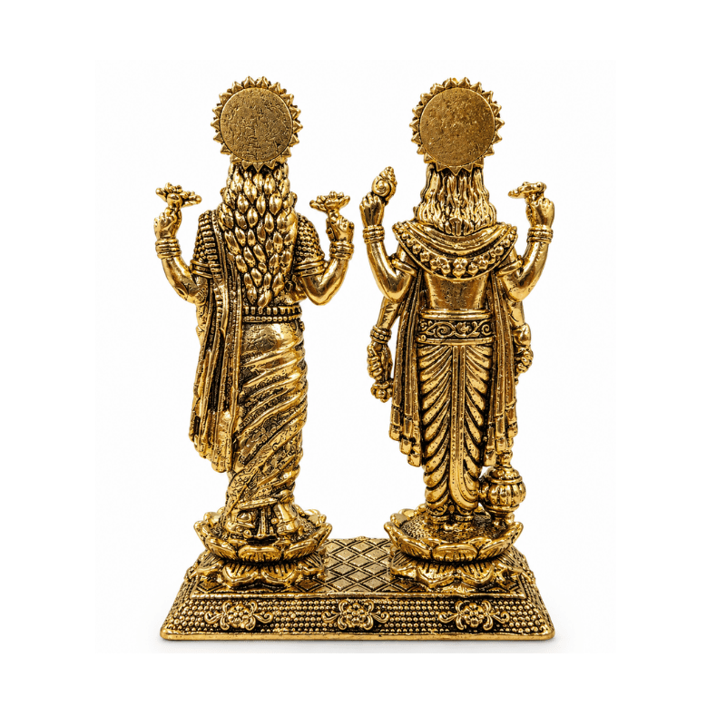 Brass Lakshmi Narayan XS Miniature Statue-Global Food Hub