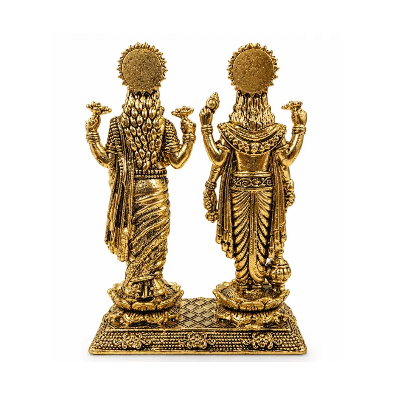Brass Lakshmi Narayan XS Miniature Statue-Global Food Hub