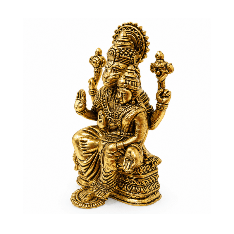 Brass Lakshmi Narsimha XS Miniature Statue-Global Food Hub