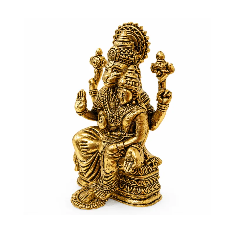 Brass Lakshmi Narsimha XS Miniature Statue-Global Food Hub