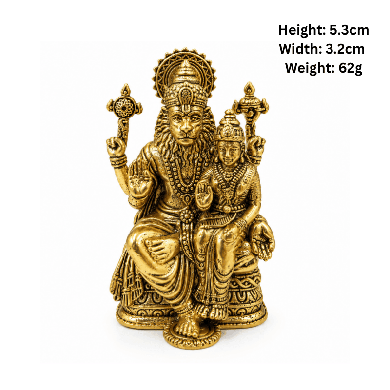 Brass Lakshmi Narsimha XS Miniature Statue-Global Food Hub