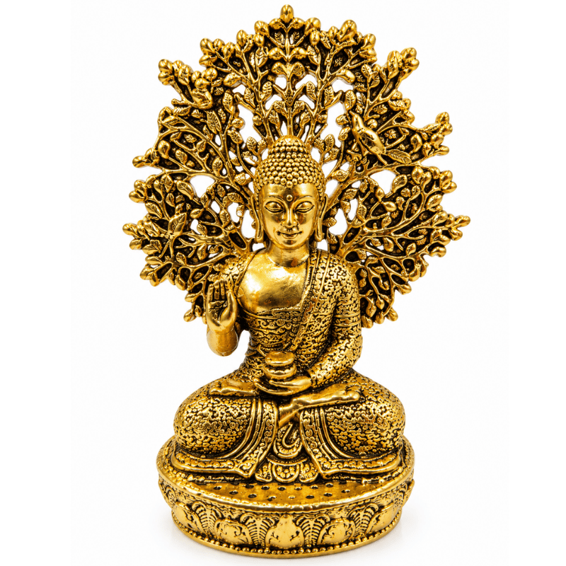 Brass Meditating Buddha XS Miniature Statue-Global Food Hub