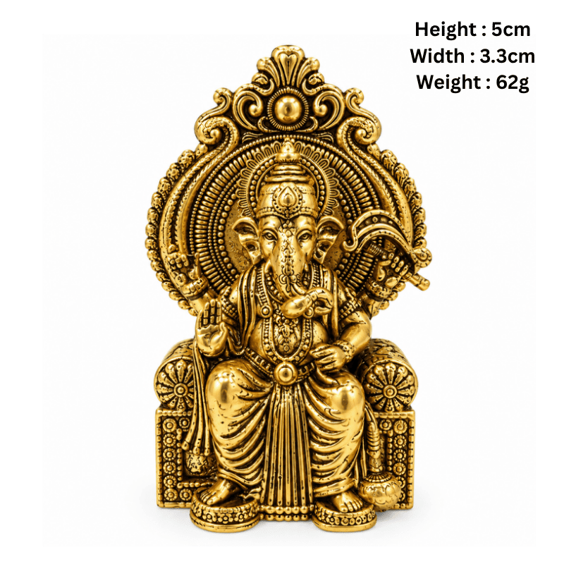 Brass Miniature Ganesha on Chair-Global Food Hub