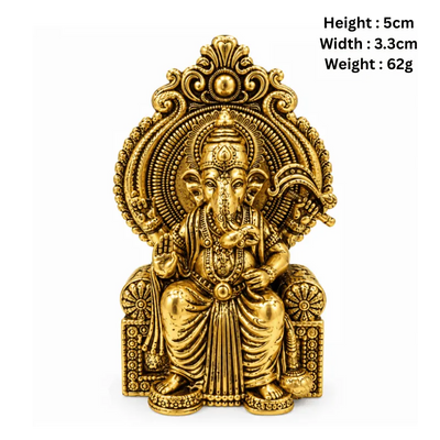 Brass Miniature Ganesha on Chair-Global Food Hub