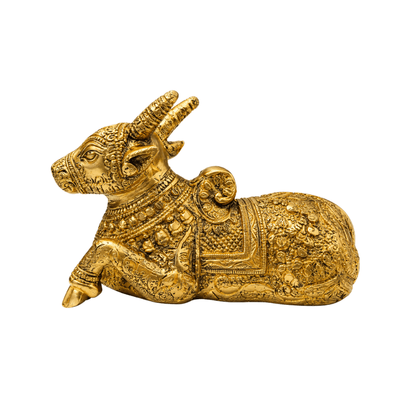 Brass Nandi Coming Statue : Weight- 1Kg-Global Food Hub