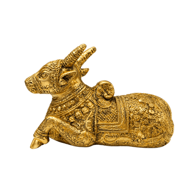 Brass Nandi Coming Statue : Weight- 1Kg-Global Food Hub