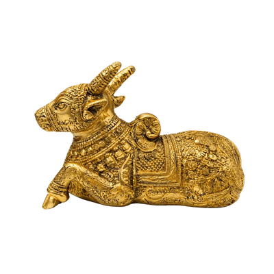 Brass Nandi Coming Statue : Weight- 1Kg-Global Food Hub
