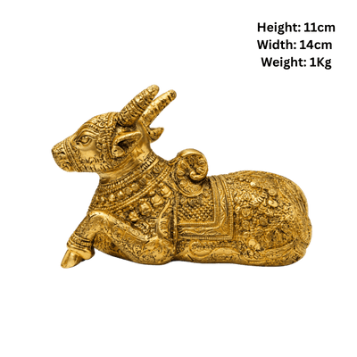 Brass Nandi Coming Statue : Weight- 1Kg-Global Food Hub