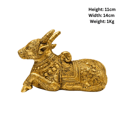 Brass Nandi Coming Statue : Weight- 1Kg-Global Food Hub