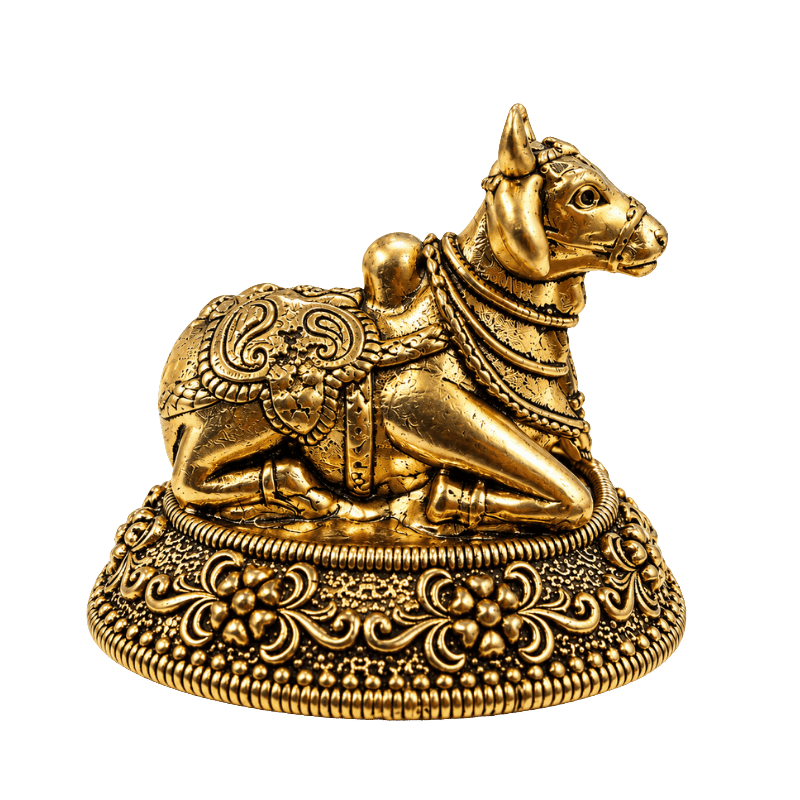 Brass Nandi S Miniature-Statue-Global Food Hub