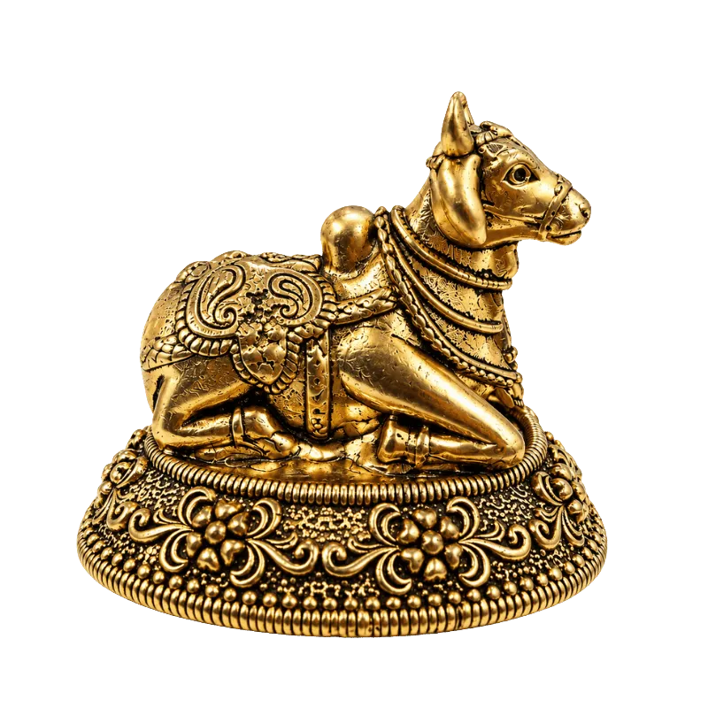 Brass Nandi S Miniature-Statue-Global Food Hub