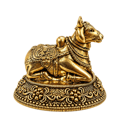 Brass Nandi S Miniature-Statue-Global Food Hub