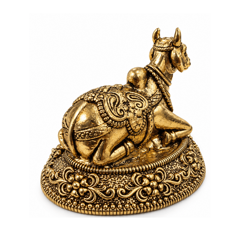 Brass Nandi S Miniature-Statue-Global Food Hub