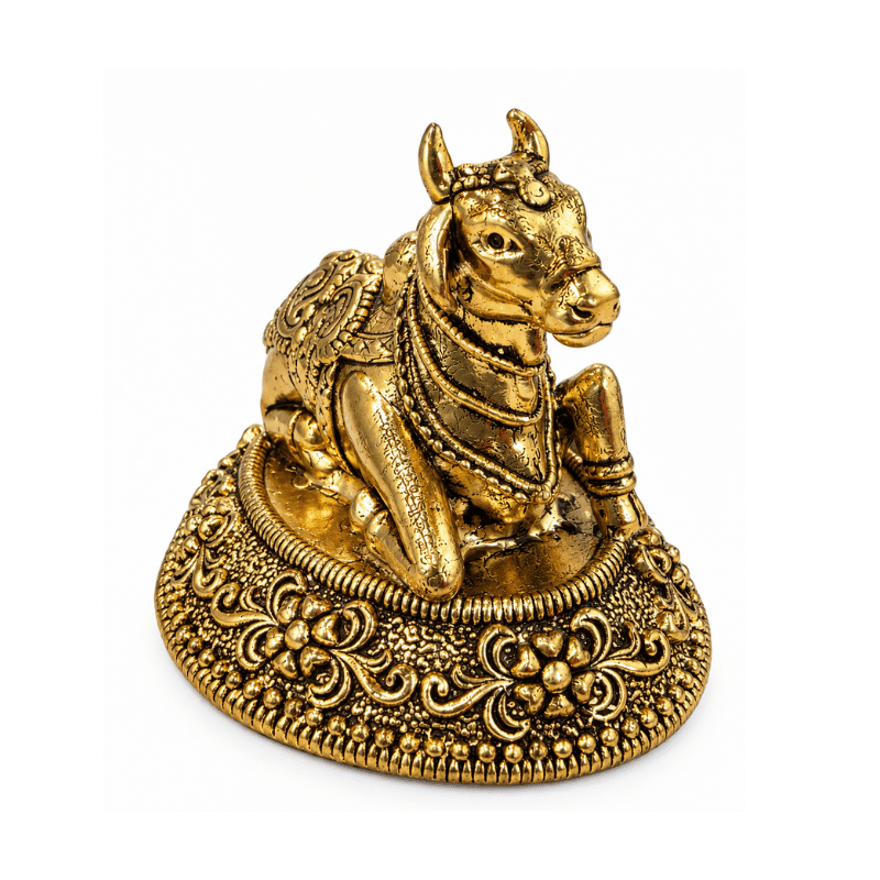 Brass Nandi S Miniature-Statue-Global Food Hub