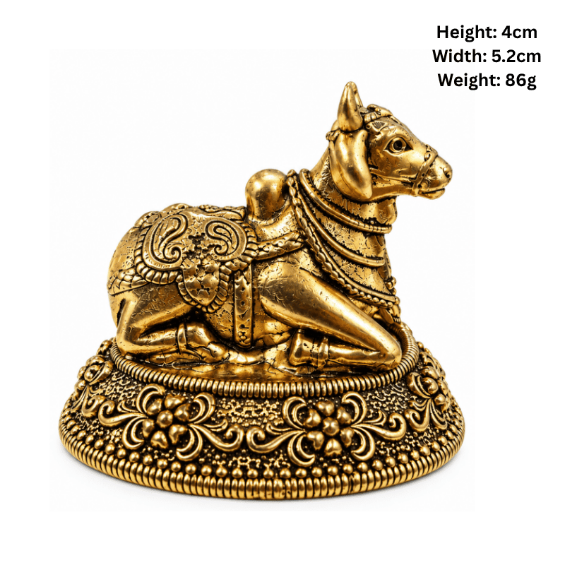 Brass Nandi S Miniature-Statue-Global Food Hub